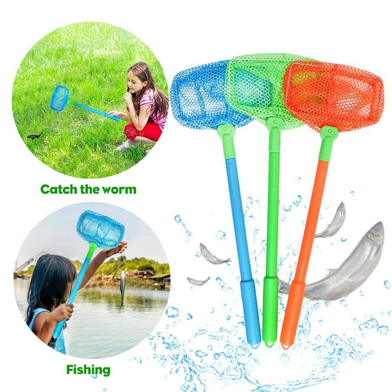 TSYAN Fishing Net, TSYAN 3 Pack Bug Net Catching Crab Insect Nets Beach Toys Floating Bait Butterflies Colorful Nets for Kids Outdoor Playing 16 inches - Image 5